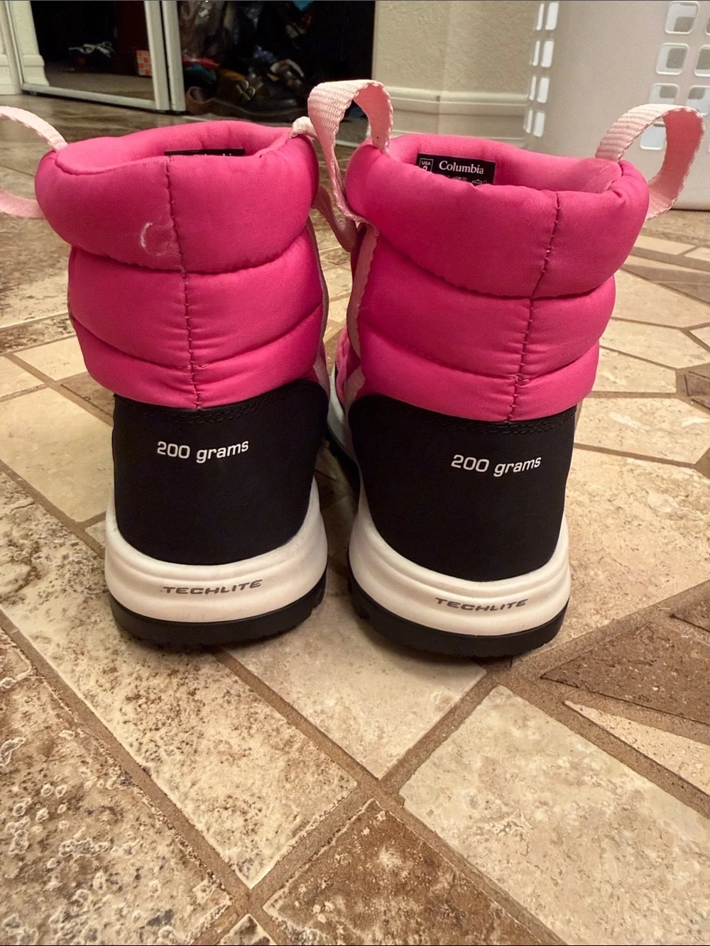 Columbia Kids Hot Pink and Black Insulated Snow Boots